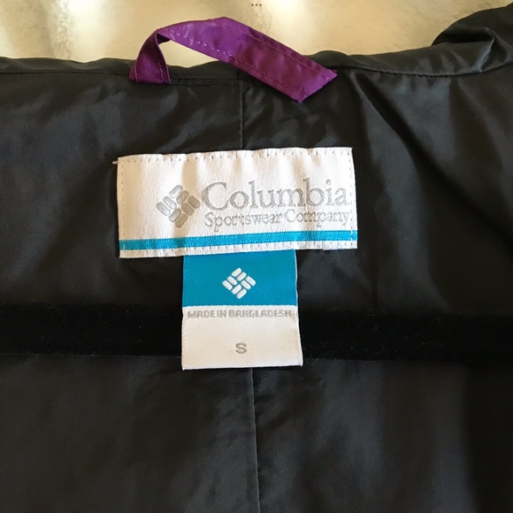 COLUMBIA Hooded Rain Jacket Sangria / Plum / Boysenberry Purple Sz S - Picture 4 of 7